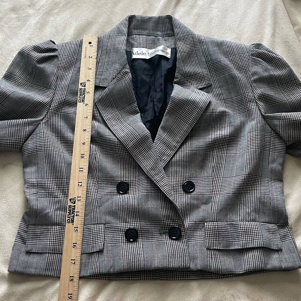 Vintage Adele Simpson cropped black white blazer - Picture 4 of 7